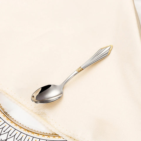 6 Pieces Teaspoons Silver Gold Dishwasher Safe 304 Stainless Steel 5.5in Teaspoon For Dessert Espresso Coffee Spoon