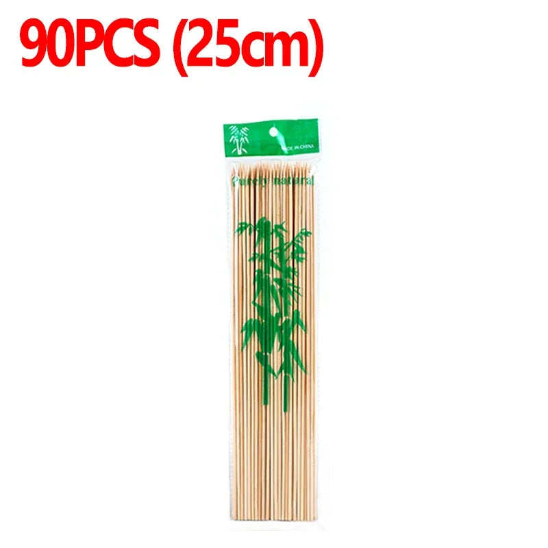 90/270pcs Disposable Bamboo Stick Food Grade Bamboo Skewer Sticks Natural Wood Sticks for Barbecue Party Buffet Food BBQ Tools