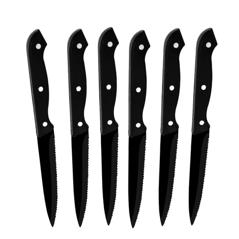 Serrated Steak Knives Ultra Sharp High Carbon Stainless Steel Knives with Ergonomic Handles Kitchen Knife Set