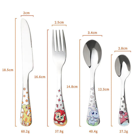 Animal Cartoon Cute Fork Stainless Steel Children Spoon Fork Children Kids Cutlery Set Tableware Dinnerware Supplies Gift