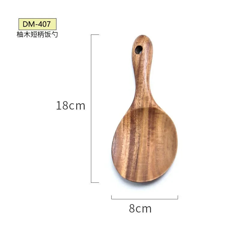 1-7 pieces/set teak tableware spoon Colander spoon Special nano soup skimming Cooking spoon Wooden kitchen accessory kit