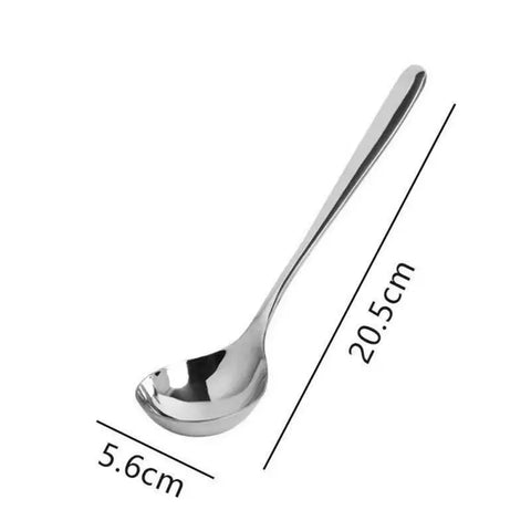 Feel Comfortable Small Spoon Household Stainless Steel Ladle Tableware Thickened Material Round Spoon Long Handle Porridge Spoon