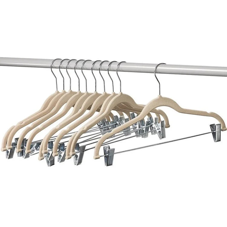 Non Slip Clothes Hanger Space Saving Felt Hangers for Clothing Heavy Duty Black Velvet Hangers for Coats Pants  Dress Clothes