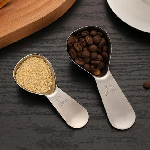 15/30ML Coffee Measuring Spoon 304 Stainless Steel Precise Scale Short Handle Milk Powder Liquid Seasoning Scoop Kitchen Gadgets