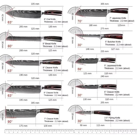 Professional Damascus Kitchen Knives High Carbon Stainless Steel Santoku Knife Sharp Cleaver Slicing Knife Butcher Boning Knife