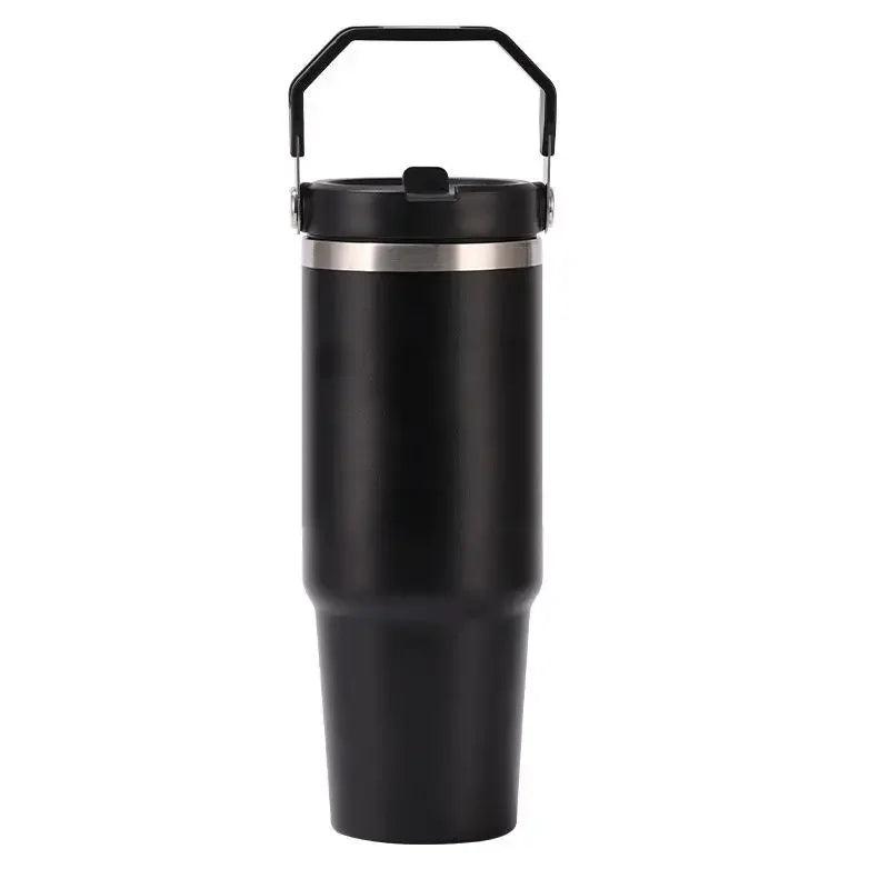 Large Capacity Stainless Steel Vacuum Insulated Thermos with Straw Portable High Aesthetic Value Handheld Car Cup Ice King