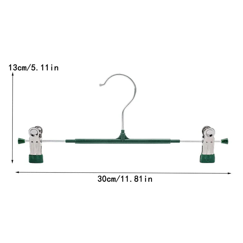 10pcs Clothes Rack with Adjustable Clip Anti-Slip Metal Windproof Clothes Hanger Pants Jacket Skirt Clip Closet Organizer