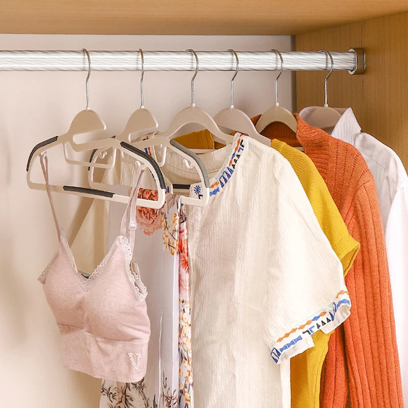 10/20pcs Multifunctional Clothes Hangers Rubber Anti-Slip Camisole Underwear Suit Organizers Rotin Dressing Storage Space Saving