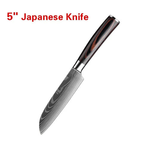 Professional Damascus Kitchen Knives High Carbon Stainless Steel Santoku Knife Sharp Cleaver Slicing Knife Butcher Boning Knife