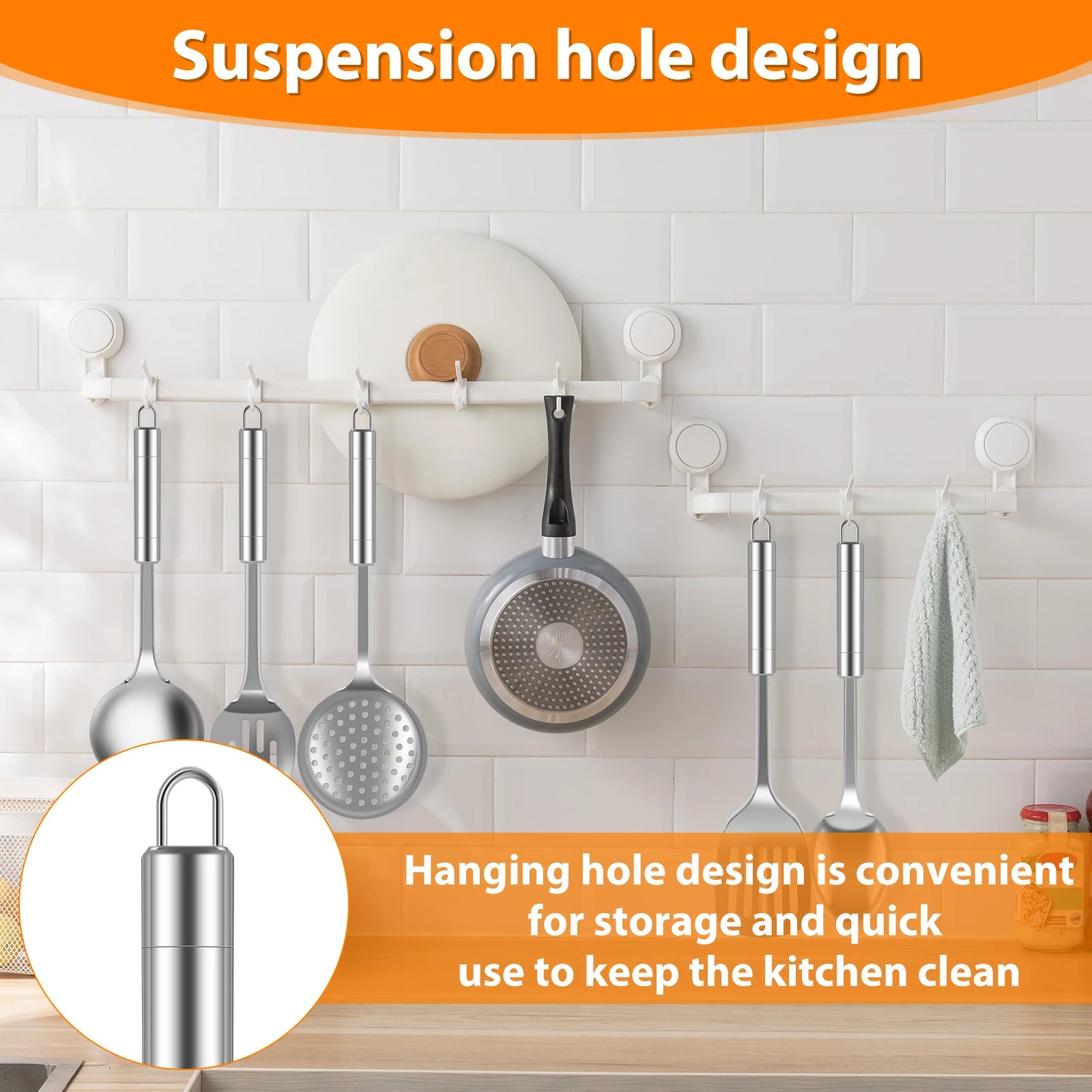 5/10Pcs Kitchen Cookware Cooking Utensils Set Stainless Steel Shovel Soup Spoon Utensils Dinnerware Cooking Tool Kitchen Gadgets
