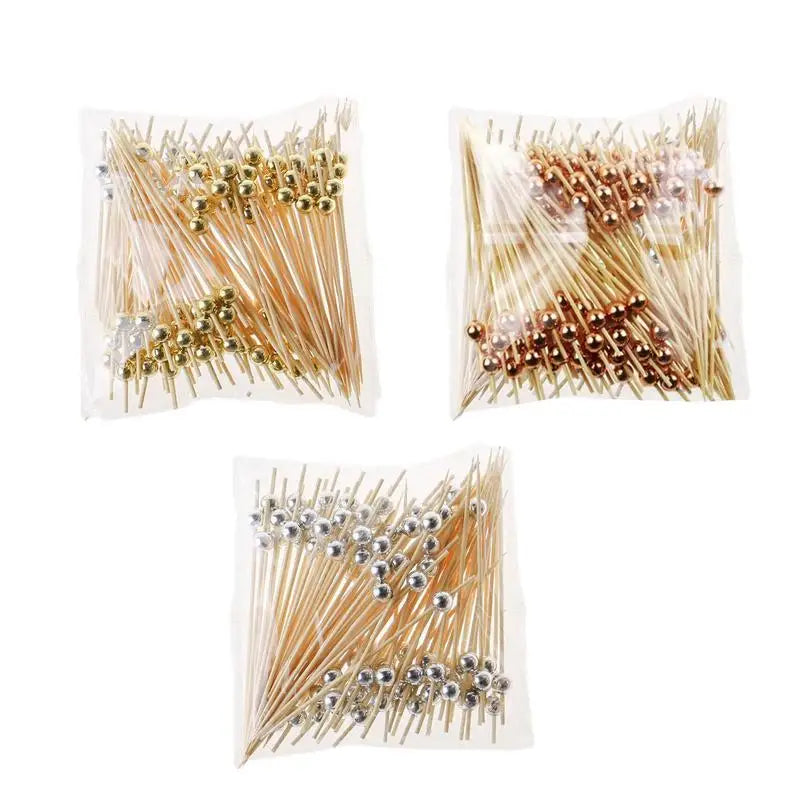 100PCS 9cm Fruit Sticks Bamboo Cocktail Picks Fruit Stick Toothpicks Fruit Stick Reusable Washable Appetizer Picks