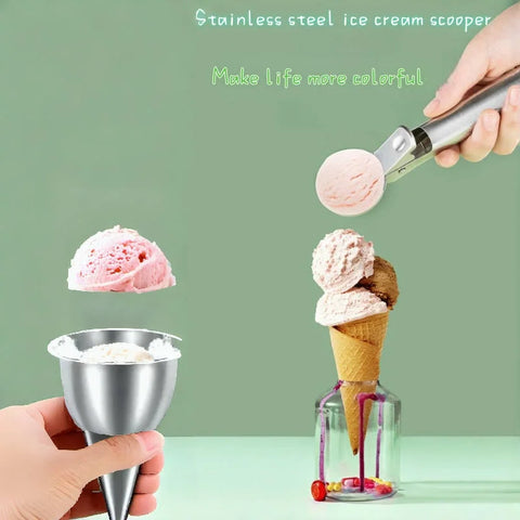 Stainless Steel Ice Cream Scoop Ice Cream Ball Fruit Scooping Scoop Digging for Fruits Mould Forms Machines Kitchen Tools Dining