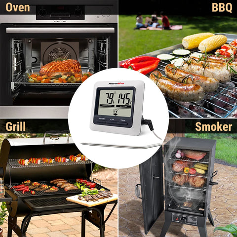 ThermoPro TP04 Large LCD Digital Kitchen Cooking Meat Thermometer For Grilling Oven BBQ Smoker with Stainless Steel Probe