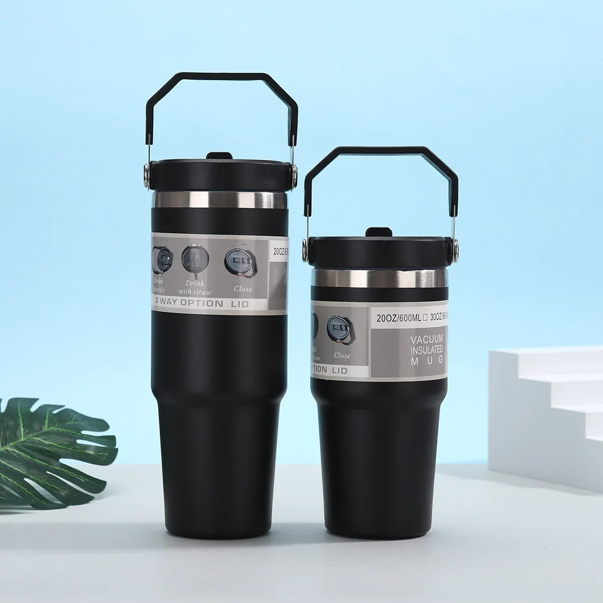 Large Capacity Stainless Steel Vacuum Insulated Thermos with Straw Portable High Aesthetic Value Handheld Car Cup Ice King