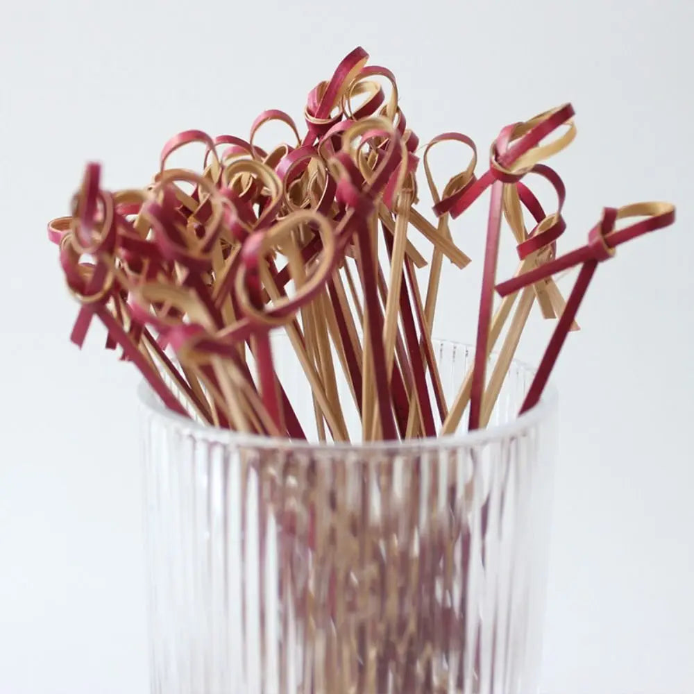 100pcs Household Disposable Cocktail Picks Party Decoration Bar Tool Bamboo Knot Skewers Barbeque Kitchen & Bar Bamboo Knot