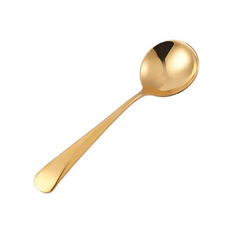 304 Stainless Steel Round Head Dessert Spoon Small Round Coffee Dessert Spoon Kitchen Accessories Soup Spoon Stir Coffee Spoon