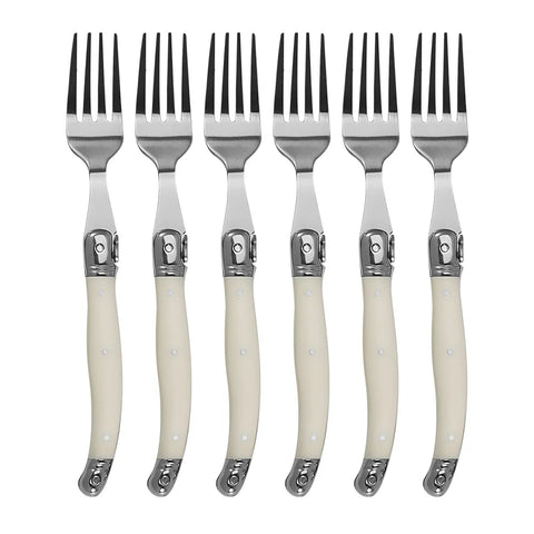 4/6/8pcs Stainless Steel Laguiole Cutlery Set Steak Knife Fork Spoon Set White Handle Restaurant Bar Kitchen Tableware