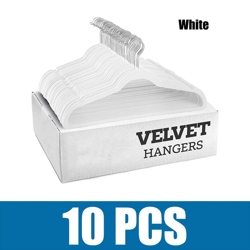 10/5PCS Gray Wrinkle Resistant Adult Plastic Coat Hanging Flocking Multi-Functional Anti-Skid Hanger 45cm Magic Hanger