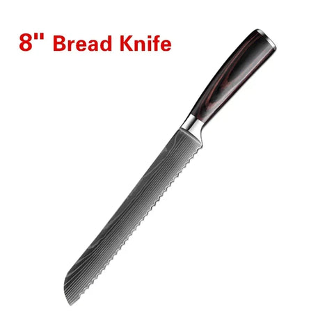 Professional Damascus Kitchen Knives High Carbon Stainless Steel Santoku Knife Sharp Cleaver Slicing Knife Butcher Boning Knife