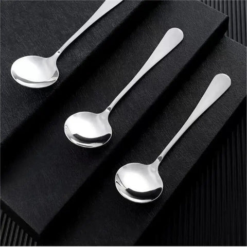 Stainless Steel Spoons Ice Cream Long Handle Coffee Stirring Dinnerware Kitchen Utensils