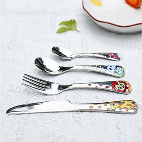 Animal Cartoon Cute Fork Stainless Steel Children Spoon Fork Children Kids Cutlery Set Tableware Dinnerware Supplies Gift