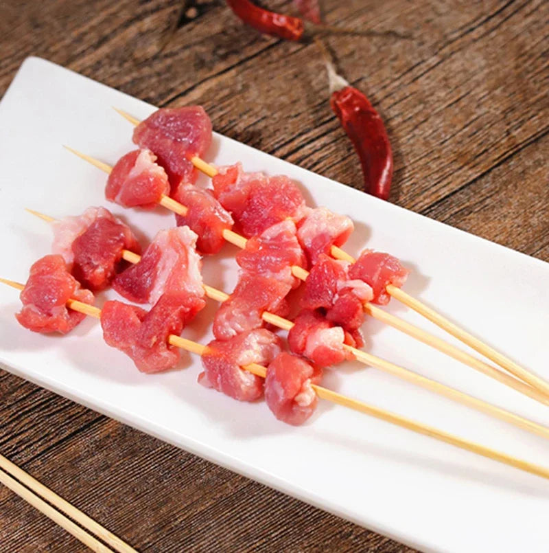 90/270pcs Disposable Bamboo Stick Food Grade Bamboo Skewer Sticks Natural Wood Sticks for Barbecue Party Buffet Food BBQ Tools
