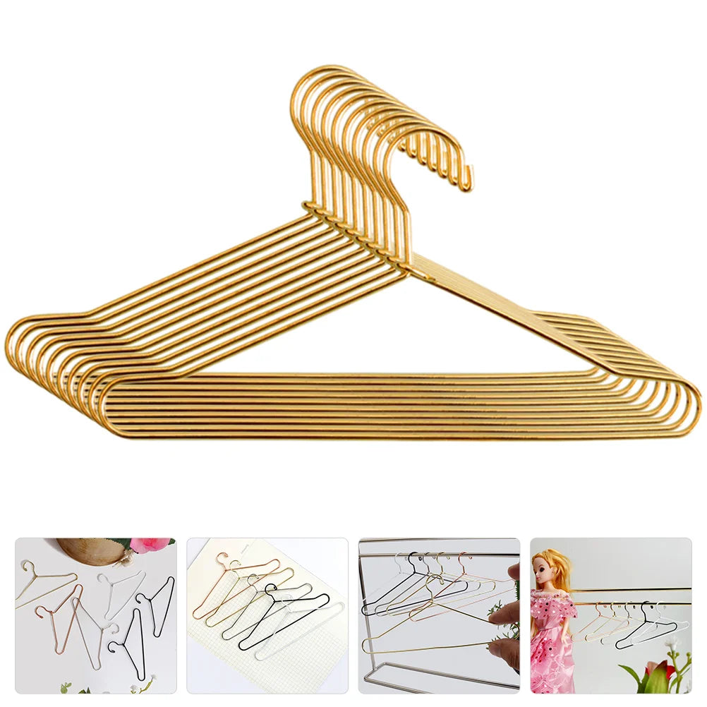 Miniature Hangers for Ornaments Clothes Racks Dog Bracket Holder Silver Iron Baby Dolls