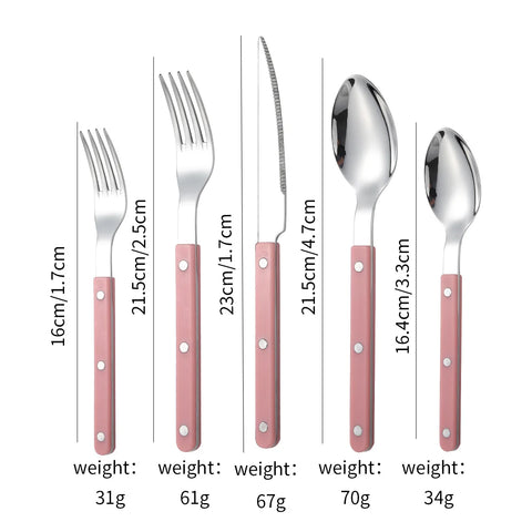 Fashion New Colorful Handle 304 Cutlery Set 18/10 Stainless Steel Creativity Gift Flatware Knife Fork Spoon Drop Ship