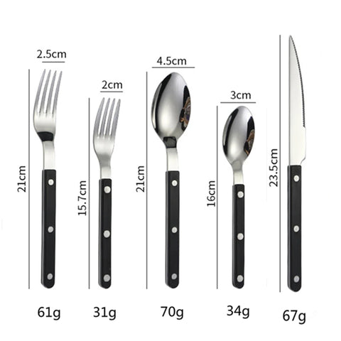 Fashion New Colorful Handle 304 Cutlery Set 18/10 Stainless Steel Creativity Gift Flatware Knife Fork Spoon Drop Ship