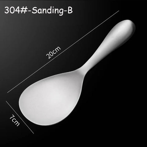 1Pc Large Capacity Rice Spoon Stainless Steel Thicken Long Handle Rice Serving Scoop Household Tableware Kitchen Cooking Utensil