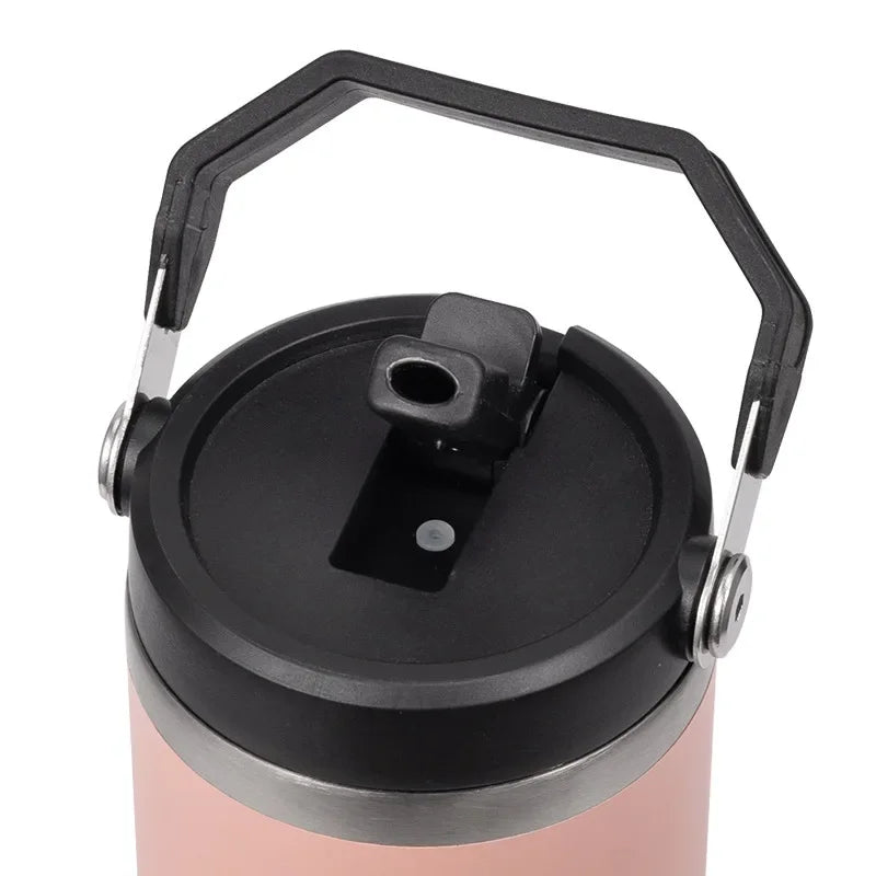 Large Capacity Stainless Steel Vacuum Insulated Thermos with Straw Portable High Aesthetic Value Handheld Car Cup Ice King