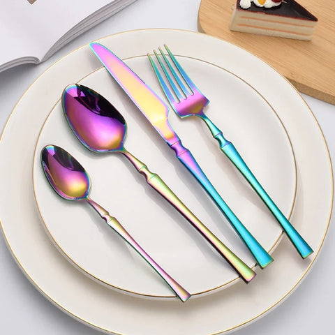 30/40/60pcs Silver Flatware Set Stainless Steel Tableware Knife Fork Coffee Spoon Dinnerware Dishwasher Safe Dinner Cutlery