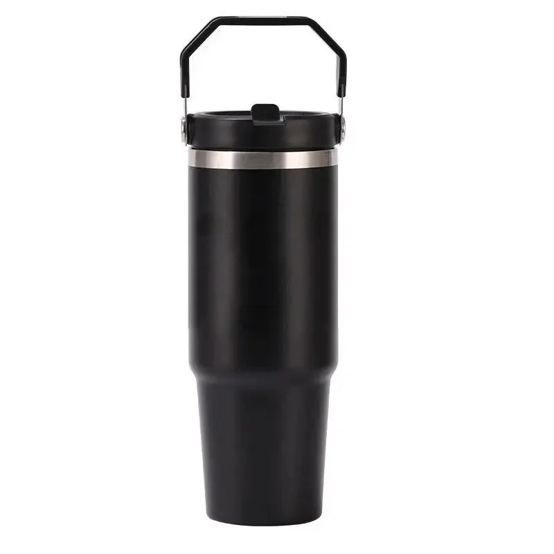 Large Capacity Stainless Steel Vacuum Insulated Thermos with Straw Portable High Aesthetic Value Handheld Car Cup Ice King