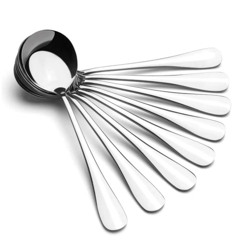 Soup spoon,AmoVee wholesale stainless steel Alpha round spoon, 8-piece set