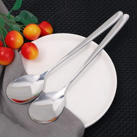 Stainless Steel Spoon Tableware Kitchen Cooking Utensil Tools Sliver Long Handle Soup Teaspoon Catering Cooking Coffee Scpoons