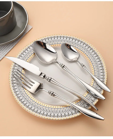 Household High Beauty Steak Knife Stainless Steel Fork Tableware Western style Steak Knife Fork Stainless Steel Spoon Christmas