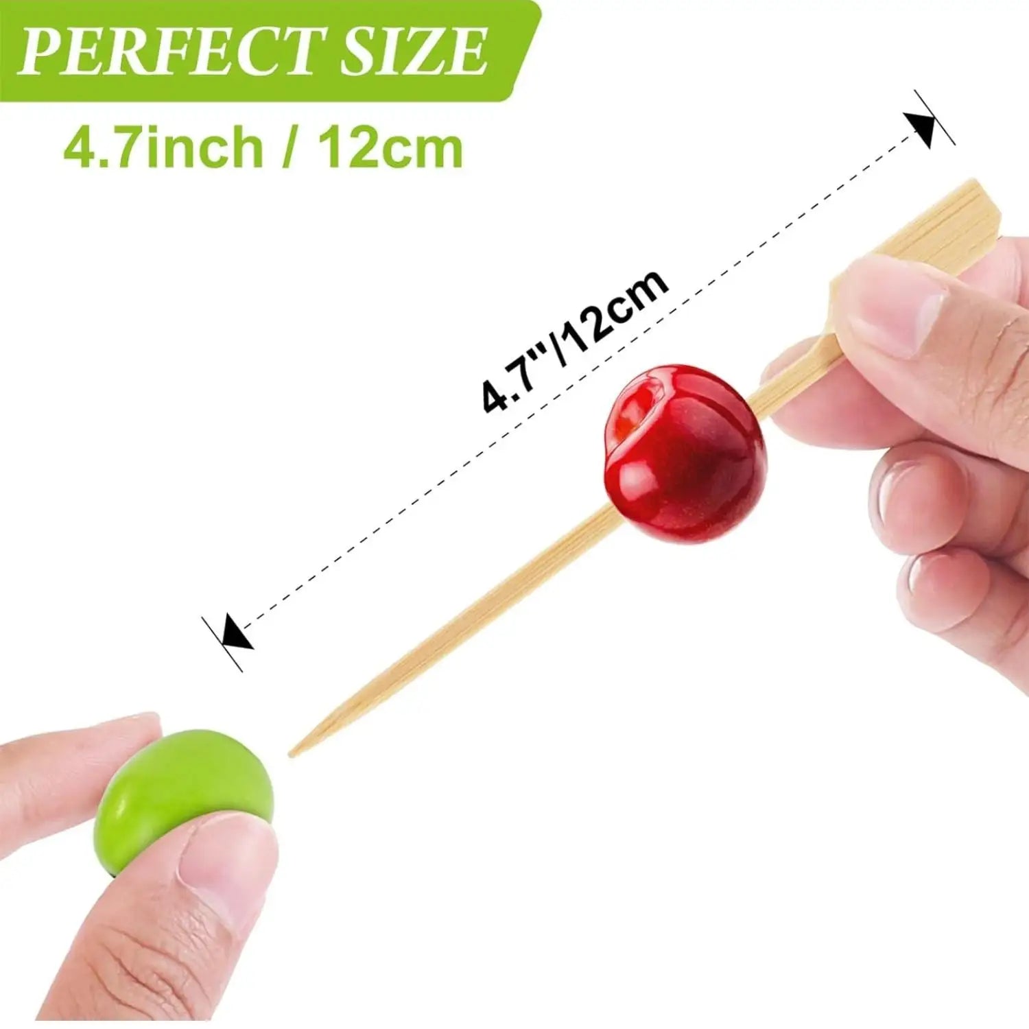 Cocktail Picks Bamboo Skewers For Appetizers, Fancy Flat Toothpicks For Appetizers, Bamboo Sticks For Party Fruit Accessories