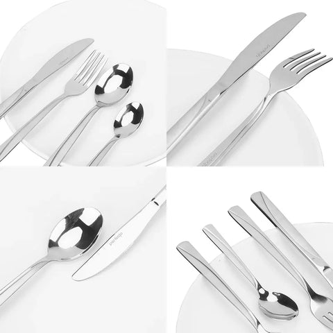 24PCs Western stainless tableware set knife fork spoon outdoor portable household tableware set steak cake kitchen dinnerware