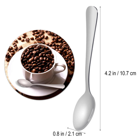 12Pcs Silver Teaspoons Stainless Steel Coffee Stirring Spoon Premium Mini Ice Cream Spoon Dessert Serving Spoon Kitchen Cutlery