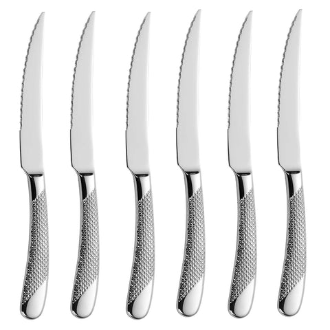 6 Pieces Stainless Steel Cutlery Set Western Gold Tableware Silver Knife Fork Spoon Dishwasher Safe Luxury Kitchen Utensils