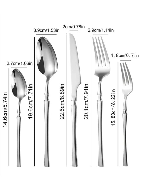 30/40/60pcs Silver Flatware Set Stainless Steel Tableware Knife Fork Coffee Spoon Dinnerware Dishwasher Safe Dinner Cutlery