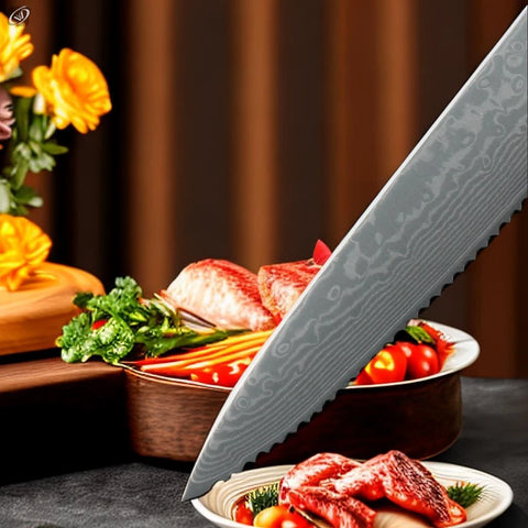 Damascus Stainless Steel Steak Knife Set Ultra-sharp Serrated Beef Knives Dinner Tablewares Steak Knives Cutlery Table Knife Set