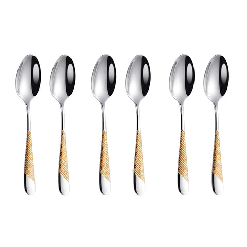 6 Pieces Stainless Steel Cutlery Set Western Gold Tableware Silver Knife Fork Spoon Dishwasher Safe Luxury Kitchen Utensils