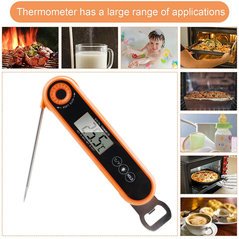 Folding Digital Food Thermometer Kitchen Cooking BBQ Temperature Meter Electronic Oven Meat Water Milk Temperature Gauges Tools