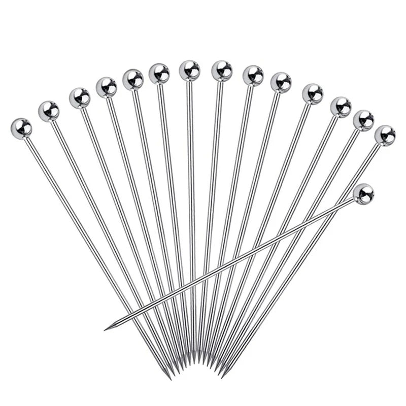 90Pcs Cocktail Picks, 4 Inch Reusable Stainless Steel Martini Picks Cocktail Toothpicks For Olives Appetizers Sandwich