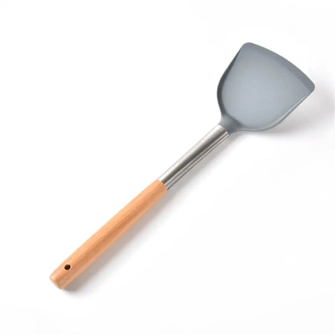 Food Grade Salad Mixing Scraper Wooden Handle Kitchenware Duck Tongue Shovel Kitchen Utensils Silicone Frying Shovel Non Stick