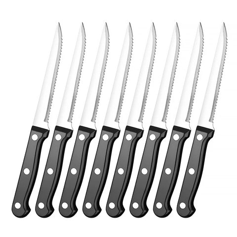 XITUO 6/8/10/12 PCS Steak Knife Sets High Carbon Steel Flatware Kitchen Tableware Chef Utility Serrated Knife Black ABS Handle