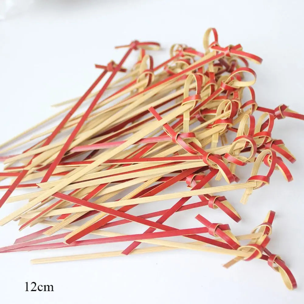 100pcs Household Disposable Cocktail Picks Party Decoration Bar Tool Bamboo Knot Skewers Barbeque Kitchen & Bar Bamboo Knot
