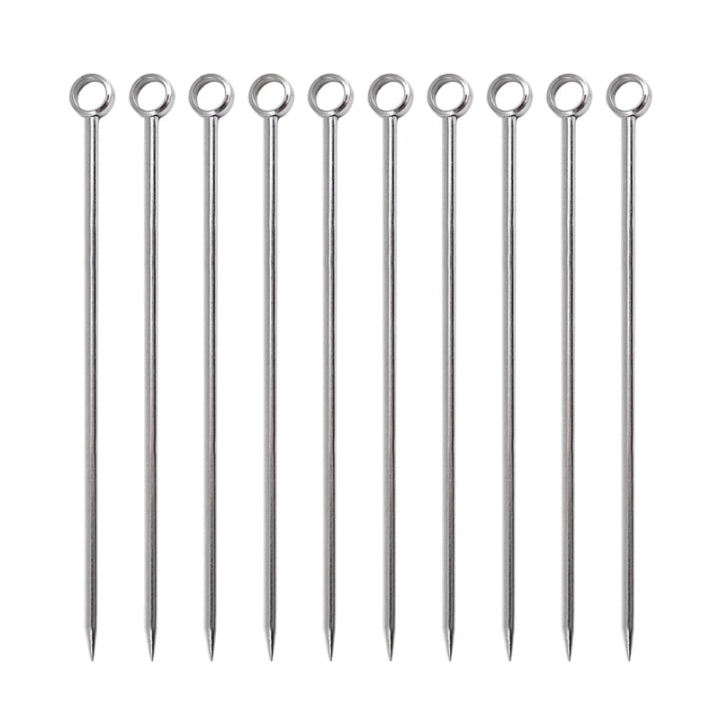 10 Pieces Stainless Steel Cocktail Picks Fruits Toothpicks Appetizers Toothpicks