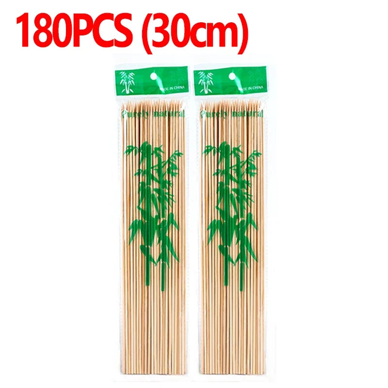 90/270pcs Disposable Bamboo Stick Food Grade Bamboo Skewer Sticks Natural Wood Sticks for Barbecue Party Buffet Food BBQ Tools
